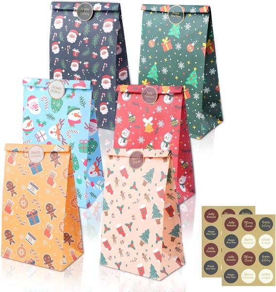 GeschenktüTen Weihnachten Klein Mit Aufklebern 24 StüCk WeihnachtstüTen-image
