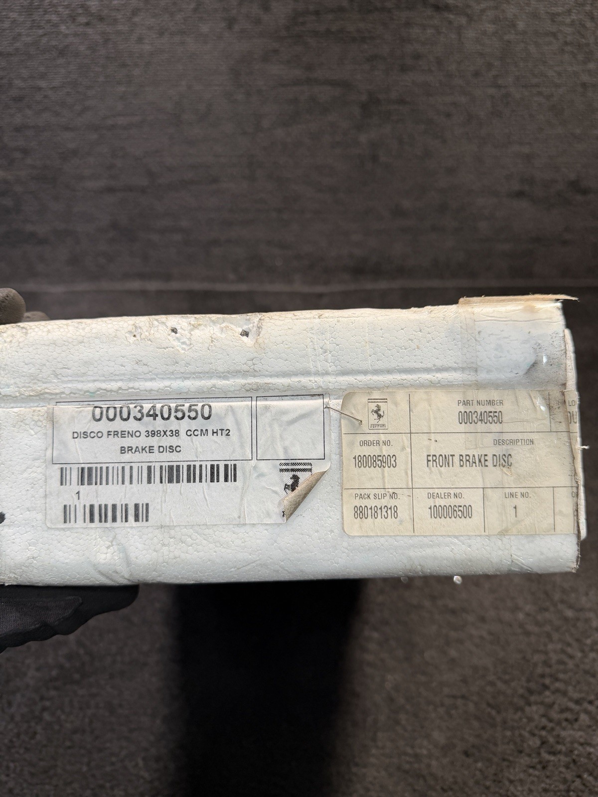 Ferrari 488 Challenge Front Disc Brake Rotor Carbon Ceramic OEM Genuine 340550