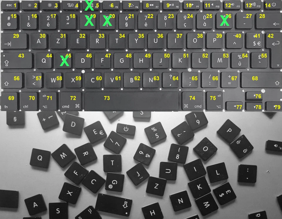 AP04 Touche Clavier MacBook Pro Unibody 13" 15" 17" A1278 A1286 A1297 2008-2012