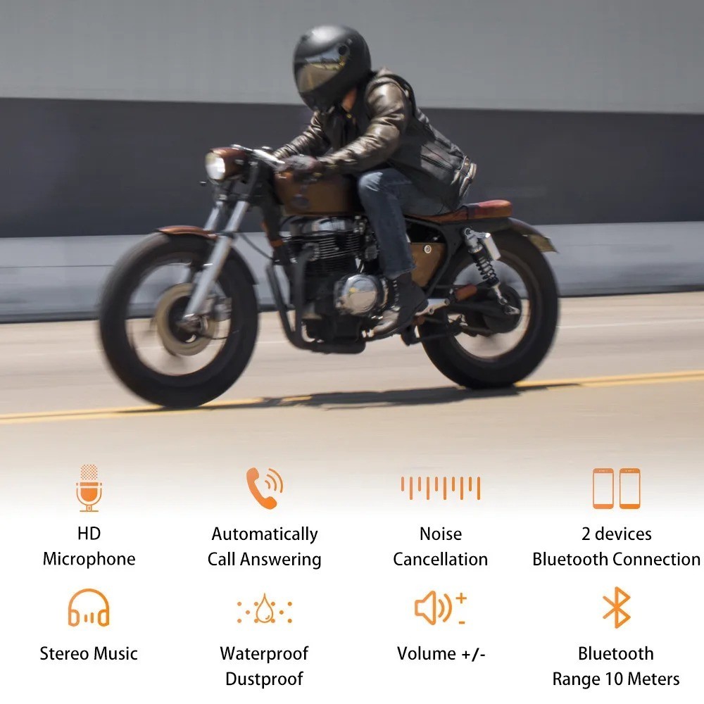 Interfono Bluetooth per Moto con Microfono e Cuffie foto 3