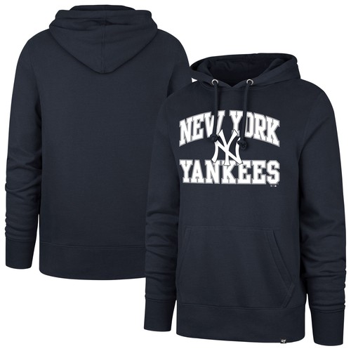 Herren '47 Navy New York Yankees Velocity Headline Pullover Hoodie