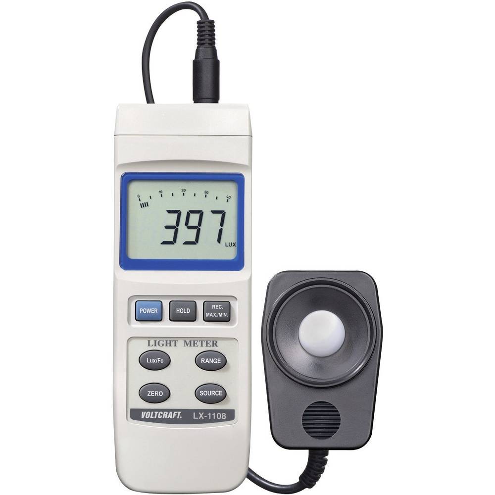 Luxmètre VOLTCRAFT LX-1108 mesurant jusqu'à 400000 lx pour éclairage