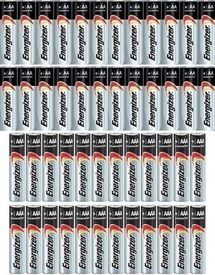 Combo 24x AA + 24x AAA Energizer Max Alkaline E91/E92 Batteries Made in USA...