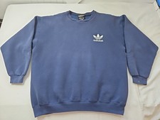 Vtg 90s Adidas Essentials Logo Embroidered Crewneck Sweatshirt Sz L 24x27.5 USA