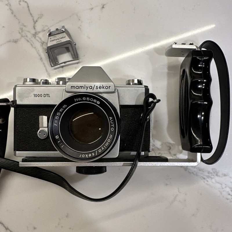 Mamiya Sekor 1000 DTL Vintage 35mm SLR Camera F/55mm 1.8 Lens -Working w/ Grip