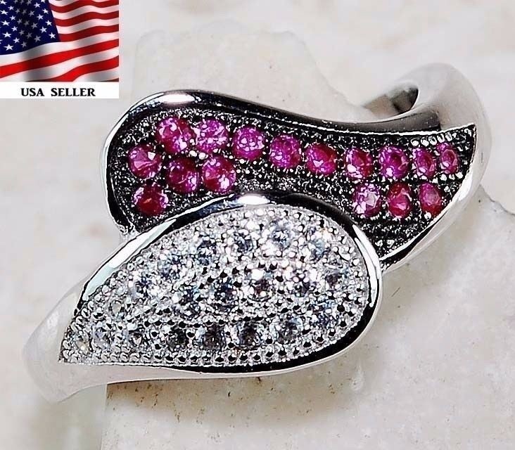 1CT Heat Treated Rubellite Tourmaline 925 Sterling Silver Ring Sz 7 L1-7