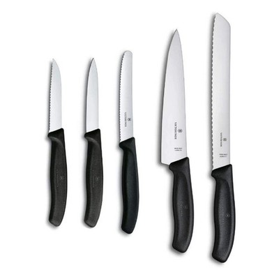 Victorinox Swiss Classic Kitchen Knife Set, 5 Pieces - Paring Knives - Black