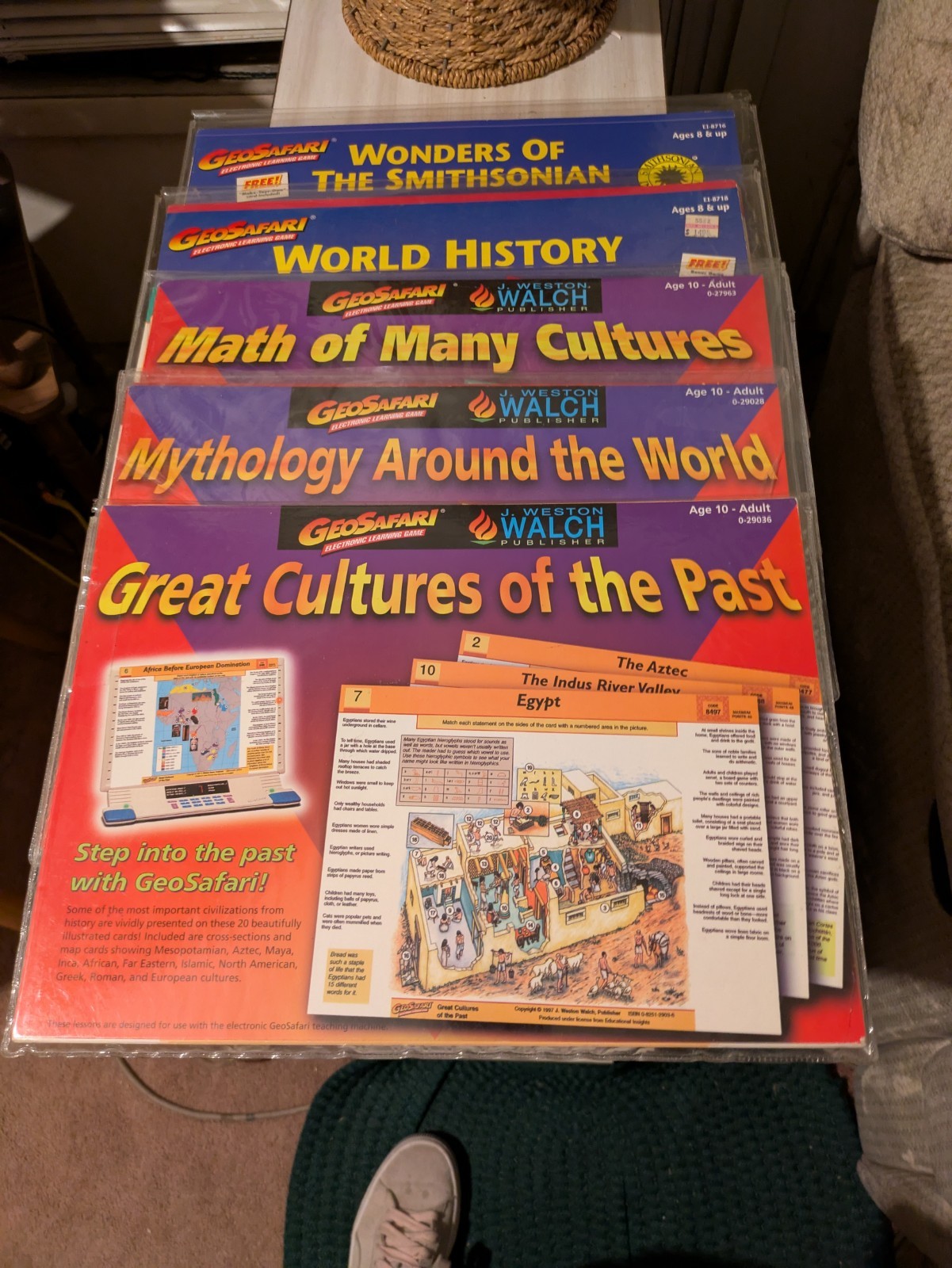 GeoSafari  electronic learning game cards Lot of 5 Double sided.  ages 10-Adults