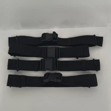 4x Black Nylon Adjustable Strap Belt With Plastic Buckle