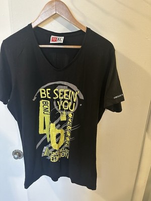 BCNU Sportsluxe Men's Black Graphic Print V-Neck Short Sleeve T-Shirt XL