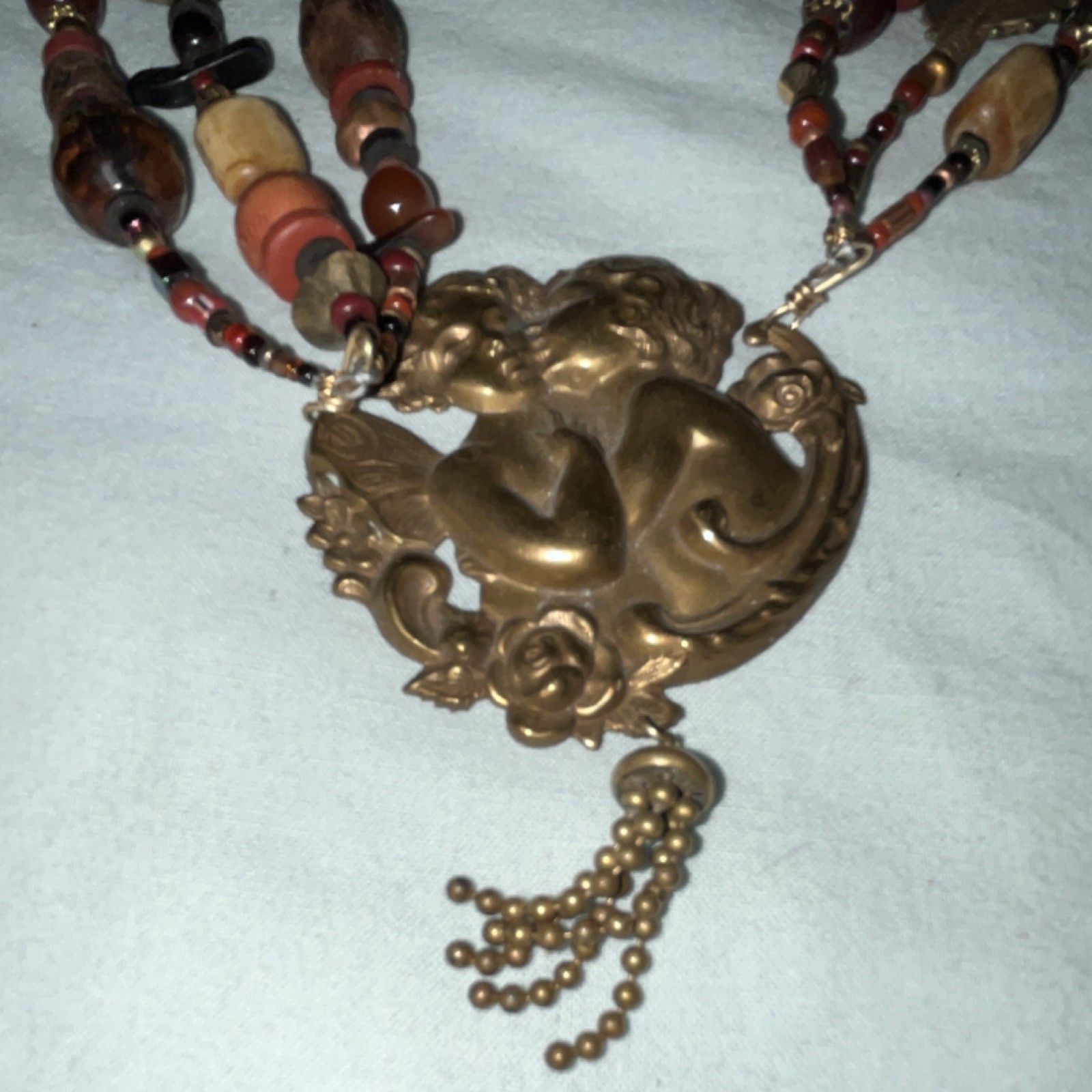 Nance Lopez Handcrafted Beaded Statement Necklace… - image 2