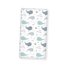 Whale Baby Crib Sheets for Boys Girls Ocean Fitted Crib Sheet for Standard Blue