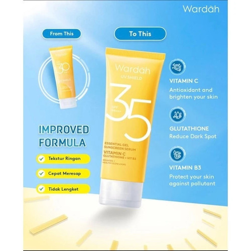 40ml Wardah UV Shield Sunscreen Gel SPF 35 PA+++ - Picture 11 of 14