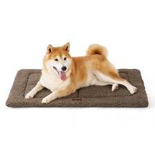 Bedsure Washable Dog Crate Bed for Large Dogs, Soft Foam 35x23 in, Brown