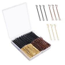 Bobby Pins 360 Pcs Brown Blonde Black Hair, 1 Count Pack of 360 , Gold/Brown