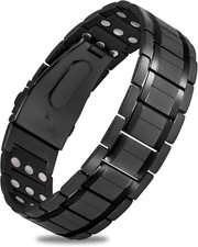 3X Strength Magnetic Bracelets for Men,Premium Fold  Over Clasp  Adjustable Leng