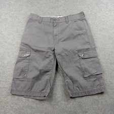 Levi's Shorts Boys 18 Gray Cargo Flat Front Casual Cotton Utility Pockets Summer