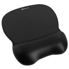 Innovera IVR51450 Gel Mouse Pad with Softskin Wrist Rest, 9.62 x 8.25, Black
