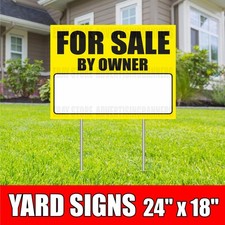 FOR SALE BY OWNER Yard Sign with H-Stakes Realtor custom phone rental space