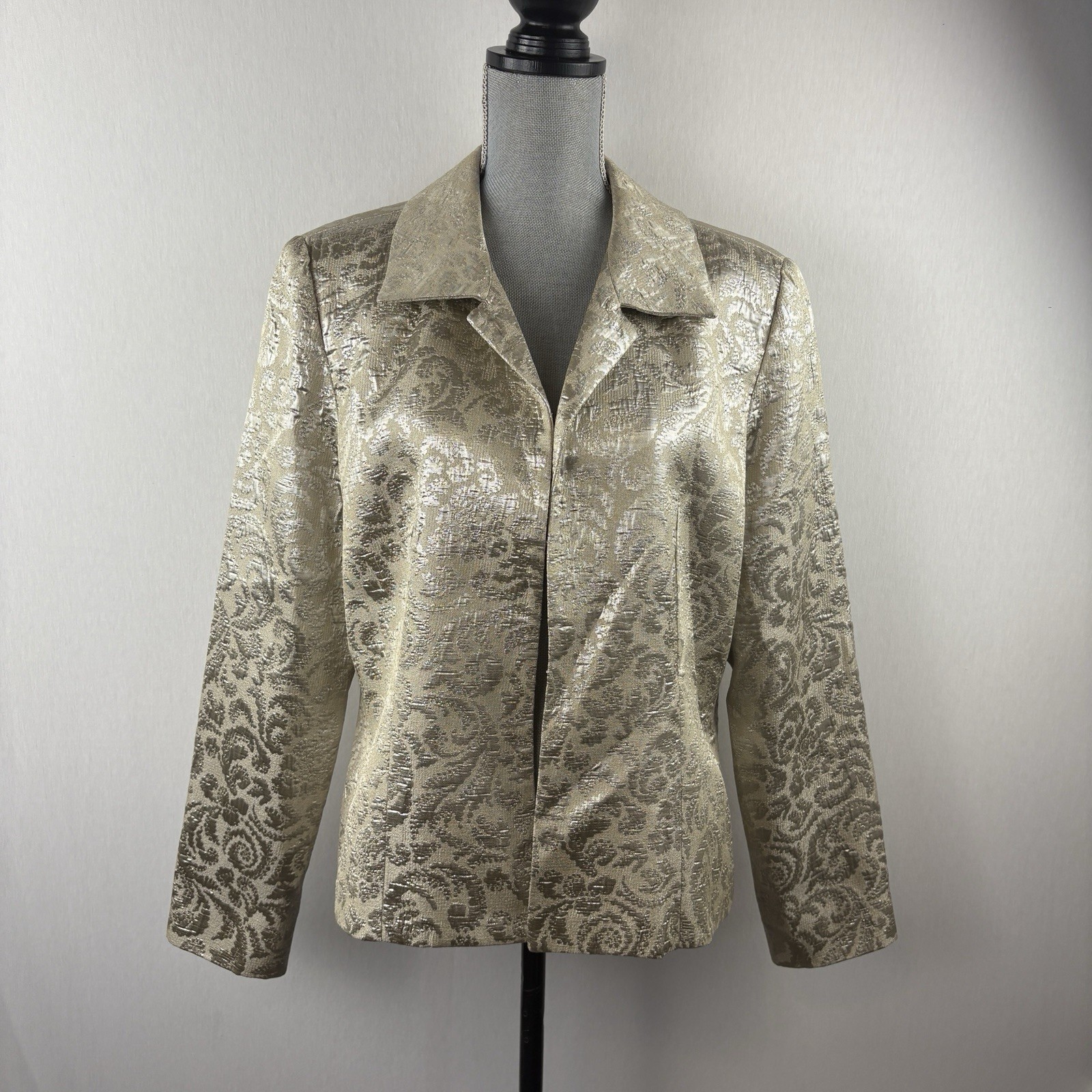 VTG Designs by Seymour Suit Jacket Skirt Set Mother of Bride Cocktail Gold Glam