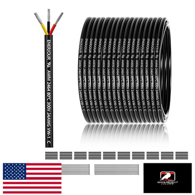 24 AWG 3 Conductor Electrical Wire, 200FT UL2464 Tinned Copper Cable