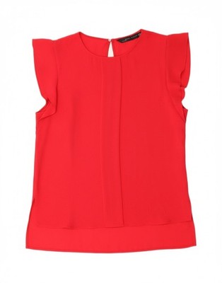 ZARA Damen Bluse Top UK 10 Small Rot AE07