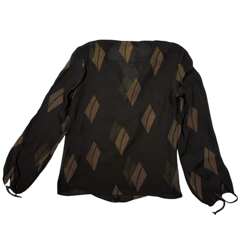 Rena Rowan Women’s 100% Silk Blouse Size 4 Ruffle Front Classic Career - Image 4 of 4