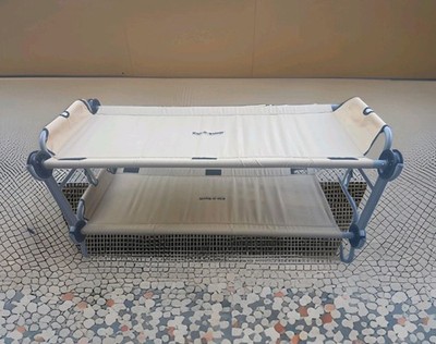 Disc-O-Bed Youth Double Cot Kid-O-Bunk w/ 200 Pound Capacity & Carry Bags, Tan