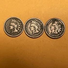 3 CN INDIAN PENNYS IN FINE + CONDITION KEY BETTER DATE  COINS 1859-62-63 XX727