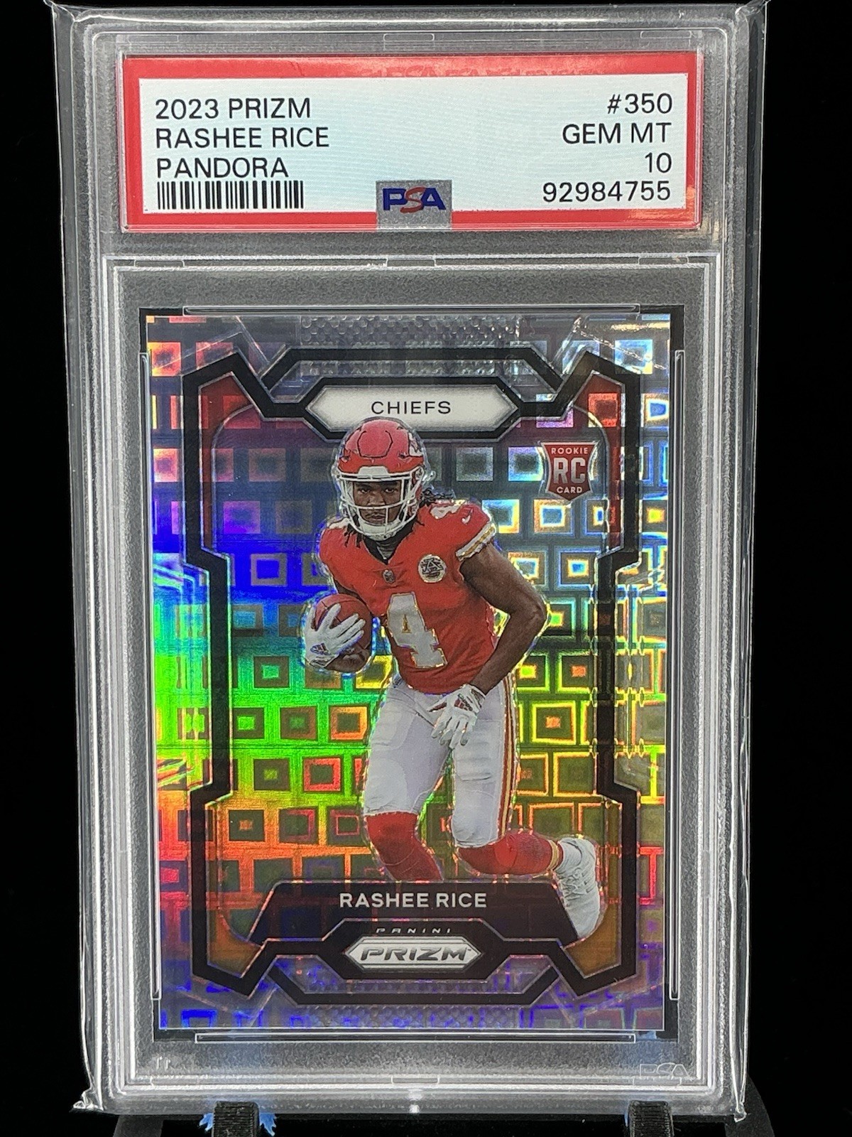 2023 Panini Prizm Rashee Rice Pandora Prizm Rookie RC /400 #350 Chiefs PSA 10