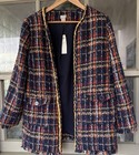 NWT Chicos Tweed Jacket Women Open Front Lined Long Sleeve size 2  (12-14) — photo 1