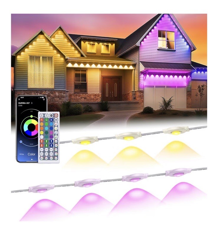 200Ft Permanent Outdoor Lights for House, RGB Halloween House Light Outdoor