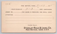 Stanley Rule & Level Co New Britain Connecticut CT 1915 Postcard