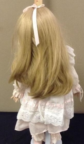 Hamilton Heritage ~ 3.5" Diameter Doll Wig 10" Long Blonde w/ Bangs Fits 18" AG