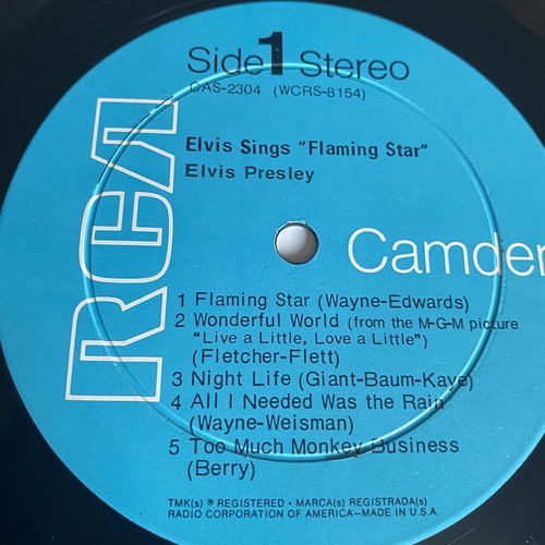 Elvis Prealey SINGS FLAMING STAR Vinyl LP Record VG++ - Picture 2 of 4