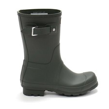 Mens Hunter Original Short Dark Olive Green Waterproof Rain Boots Size 12