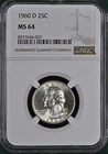 1960 D Silver Washington Quarter NGC MS64