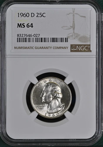 1960 D Silver Washington Quarter NGC MS64