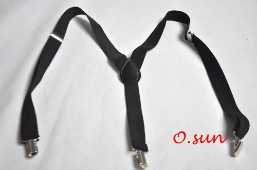 Nuevo Negro Hombres Mujeres Cuello Corbata y Brackets Elásticos Ajustables Suspendedores Boda - Imagen 7 de 9