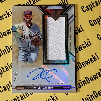 #25/25! WILLI CASTRO 2021 Topps Triple Threads Single Jumbo Relic Autograph Gold