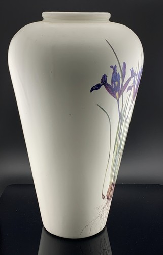 Royal Haeger Vase Purple Iris Kate Nessler Botanical Artware 12" - Picture 5 of 10