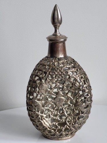 Vintage 1950s Oriental(CHINA), Copper Lace Decanter Karafe "Undersea World" - Picture 3 of 18
