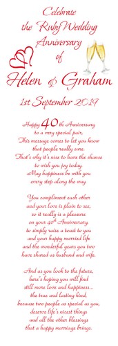 Personalised Silver Ruby Golden and Diamond Anniversary Scrolls + Organza Ribbon - Picture 5 of 24