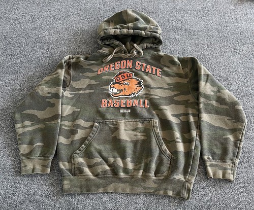 Oregon State Beavers Baseballism Hoodie Green Camo Mascot Logo Small Collegiate