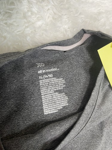 Girls' Short Sleeve Performance T-Shirt - XL All in Motion Gray - Picture 6 of 7