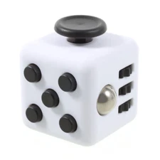 Stress Reliever Gadget Cube Fidget Anxiety Relief All Ages B/W 6 Game Faces