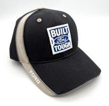 Hat / Cap - Navy Blue w/ White Embroidered "Built Ford Tough" Oval Emblem / Logo