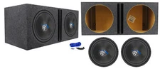 (2) Rockville K5 W15K5S4 15" 2000 Watt Car Subwoofers+Vented Sub Box Enclosure
