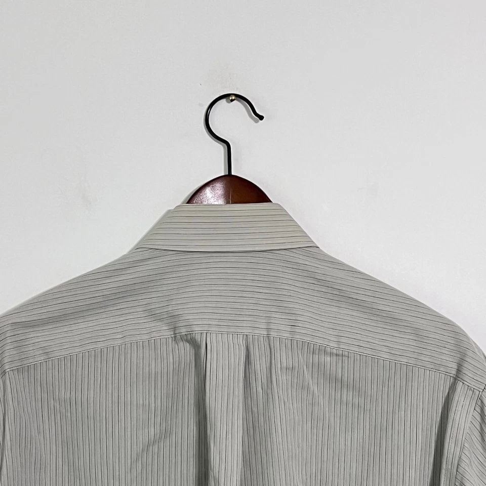 Camisa de vestir Stafford para hombre talla 15,5 34/35 gris tela ancha sin arrugas Foto 4 de 4