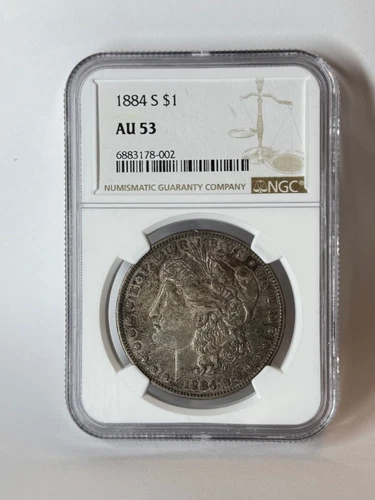 1884-S Morgan $1 Silver Dollar NGC AU53 - Very Nice Coin
